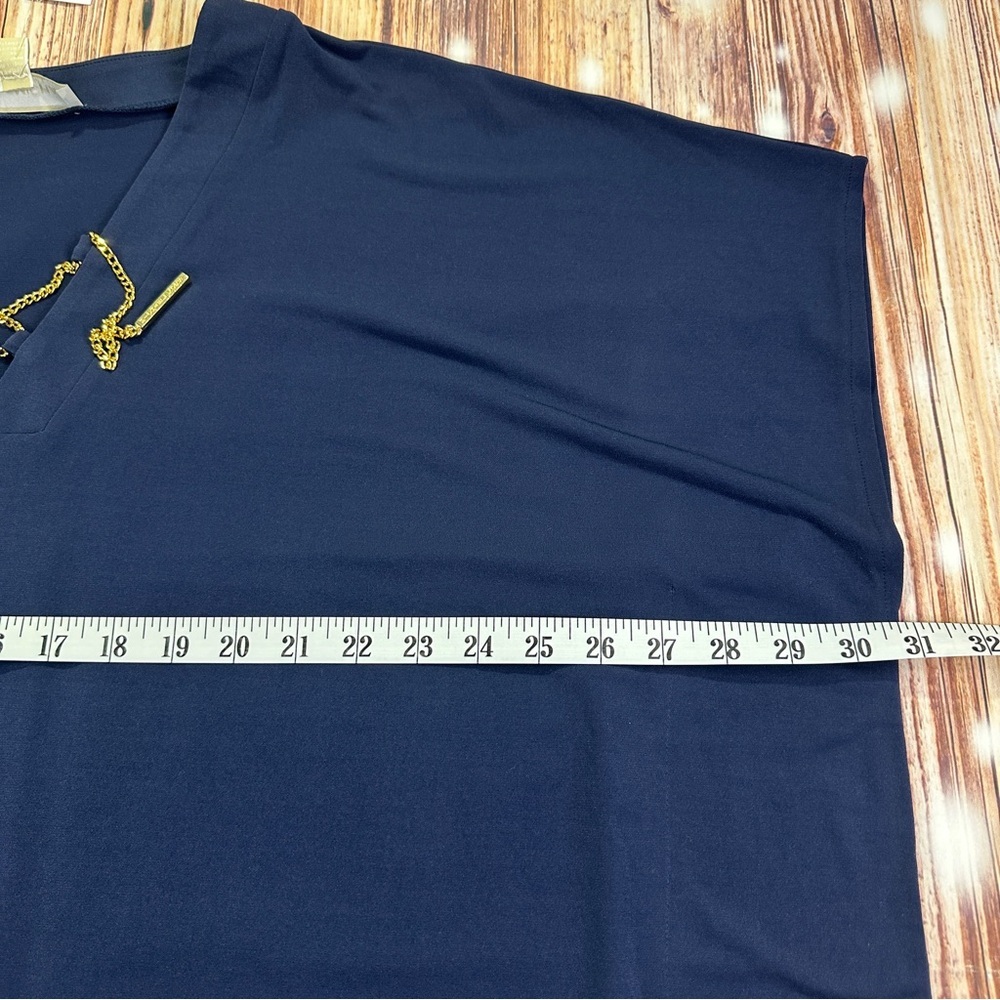 NWT Michael Kors Lace-Up Tunic Top 
True Navy Women’s Size XL - Picture 8 of 11